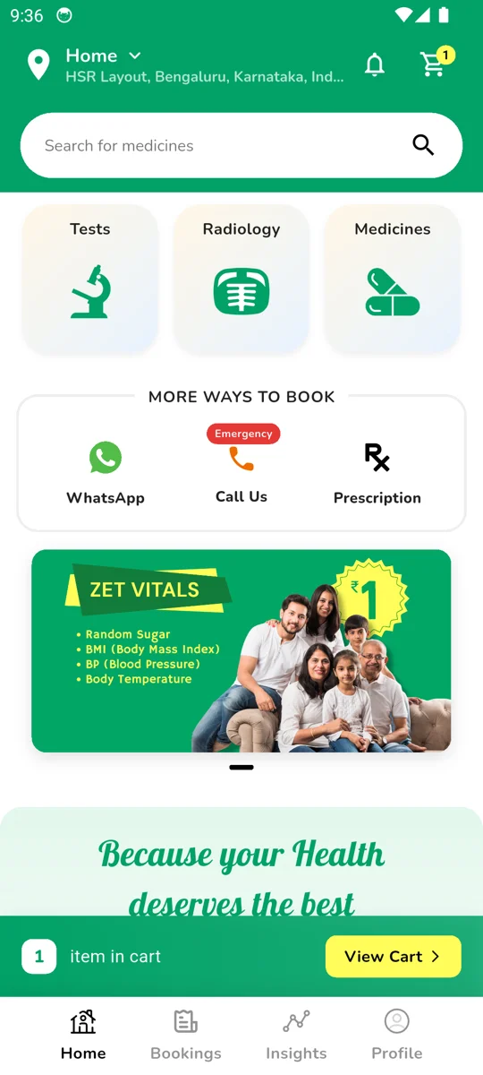 Zet Health App Home