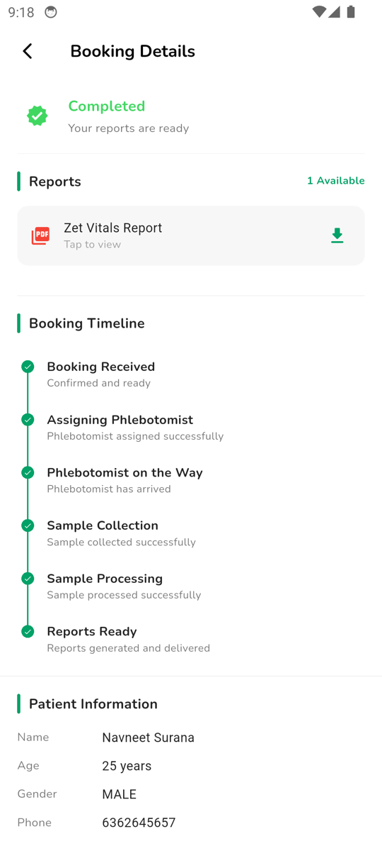 Zet Health Step 4 Reports Screen
