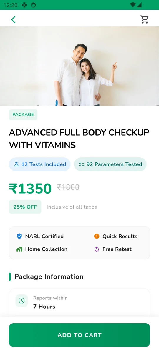 Zet Health Step 1 Details Screen